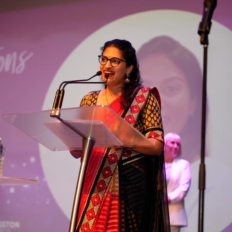 Dr Shwetha Shankar hosting on stage